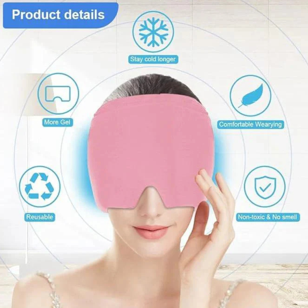 Hot & Cold Migraine Relief Ice Cap | Reusable Headache & Sinus Therapy Mask